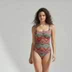 Geometric One-Piece Unpadded