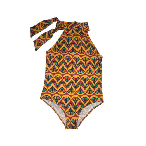 Deco Print High Neck One-Piece