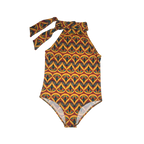 Deco Print High Neck One-Piece