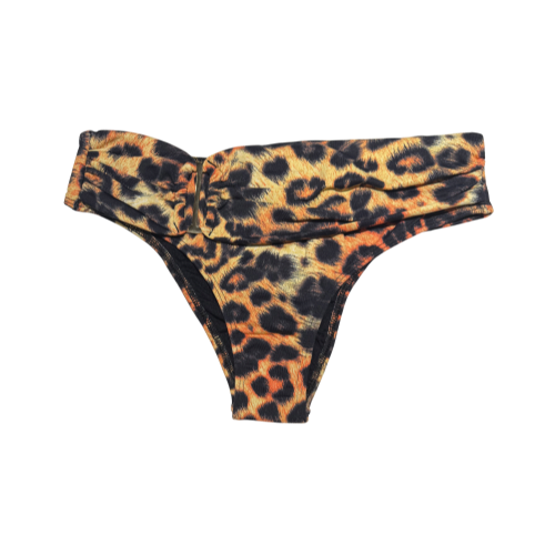 High Waisted Bikini Bottom with Gold Buckle