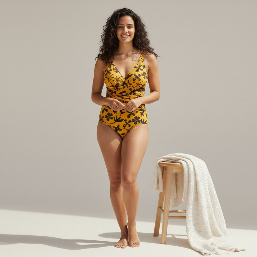 Mustard Floral One-Piece